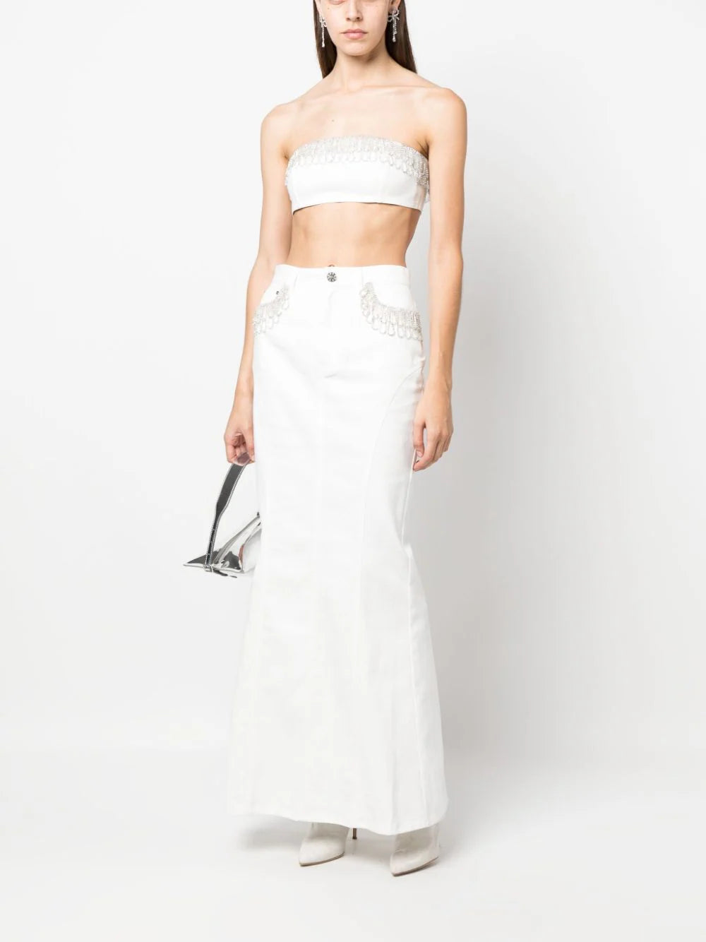 ROTATE Crystal-embellished Bandeau Top
