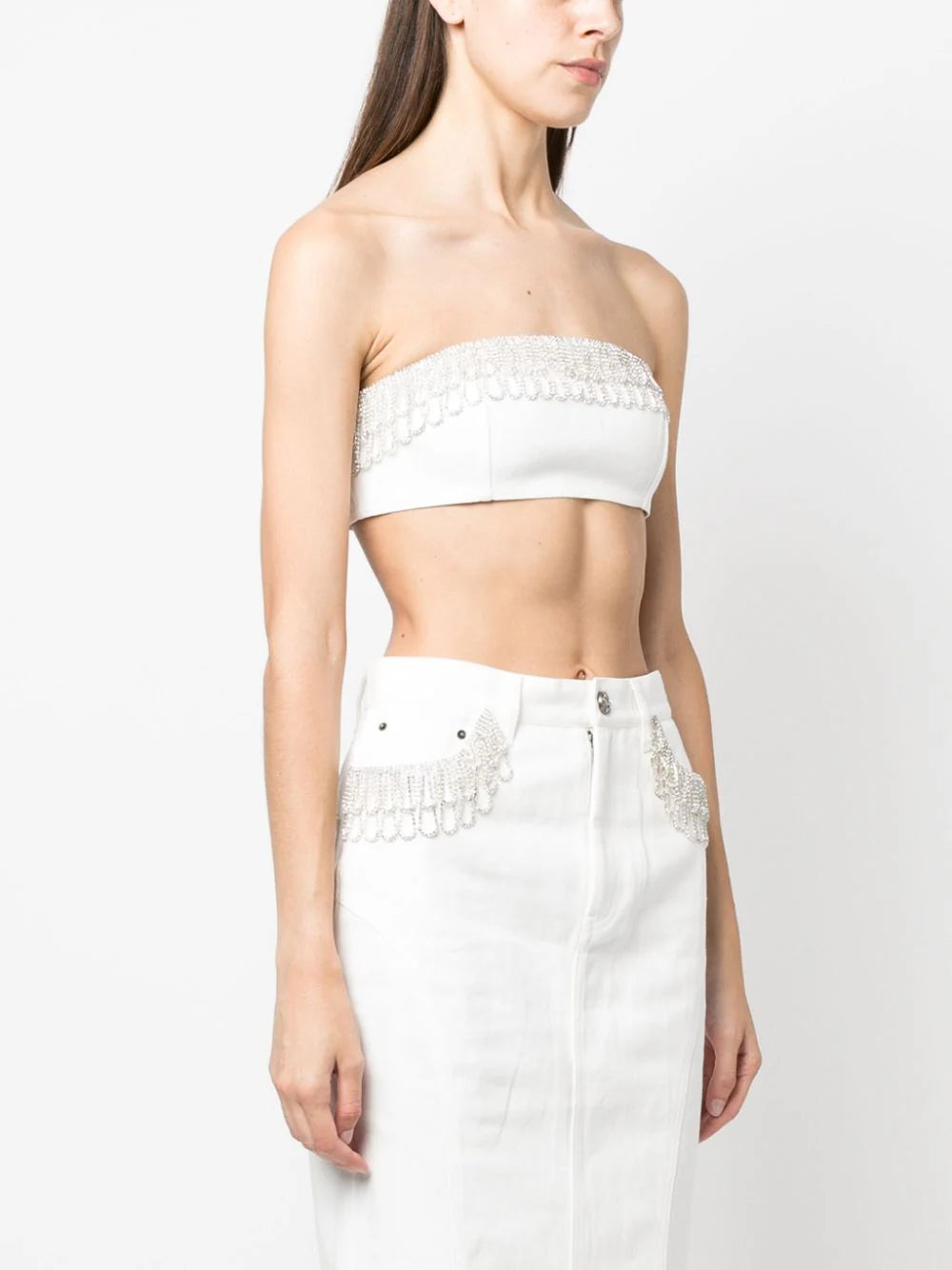 ROTATE Crystal-embellished Bandeau Top