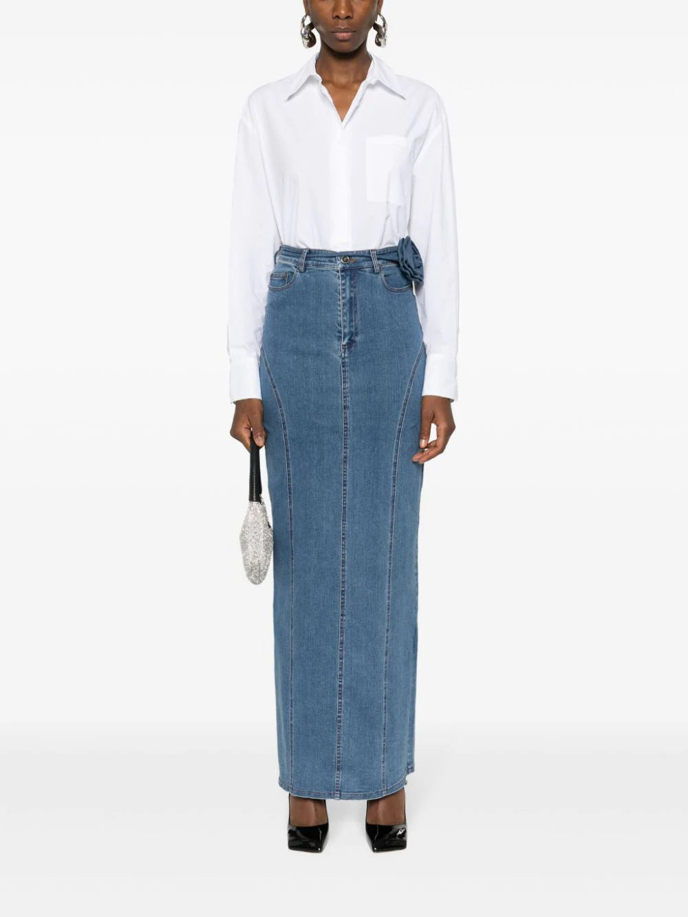 ROTATE Denim Long Skirt