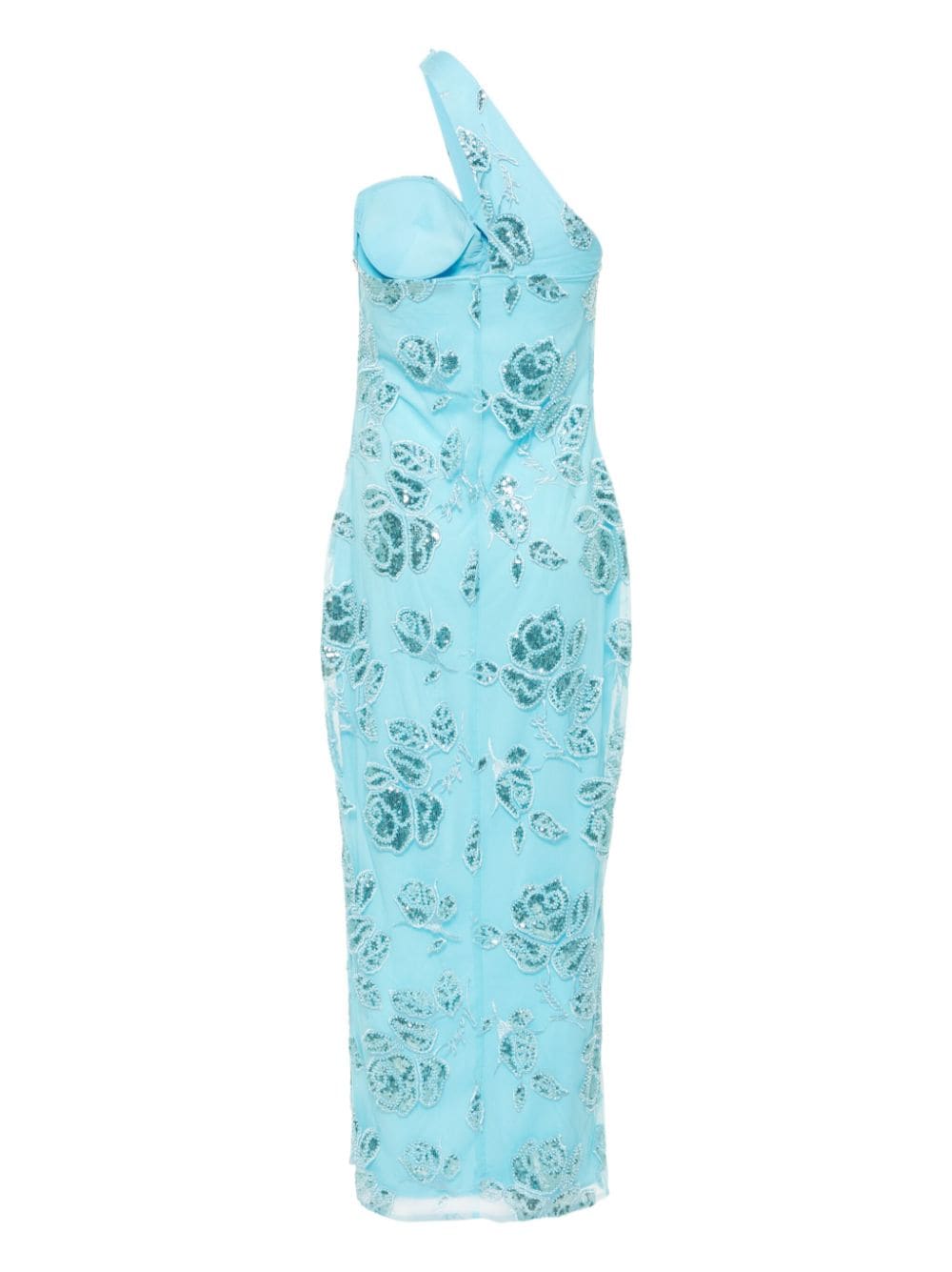 ROTATE Floral-beads Midi Dress