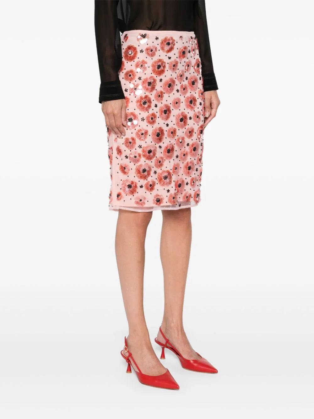 ROTATE Flower-sequins Skirt