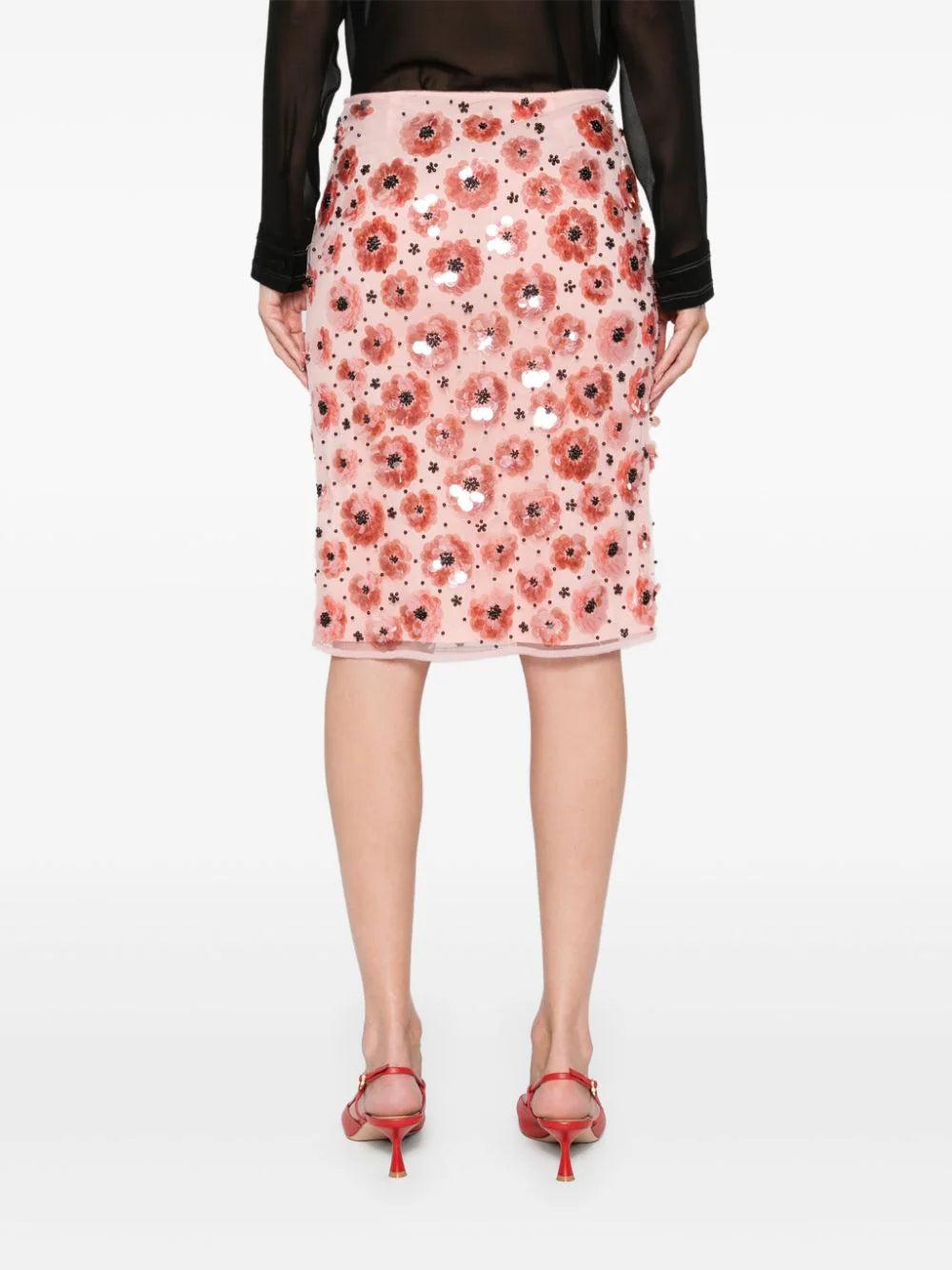 ROTATE Flower-sequins Skirt
