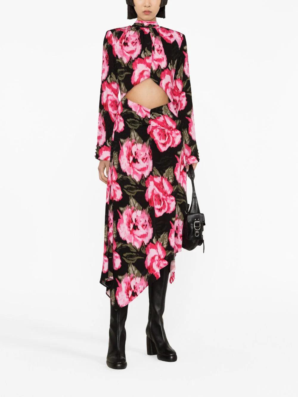 ROTATE Jacquard Midi Dress