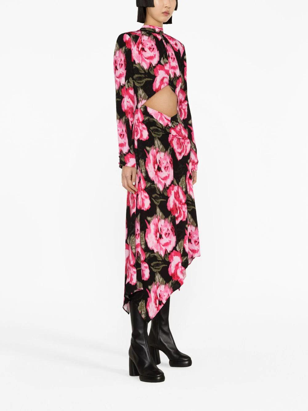 ROTATE Jacquard Midi Dress