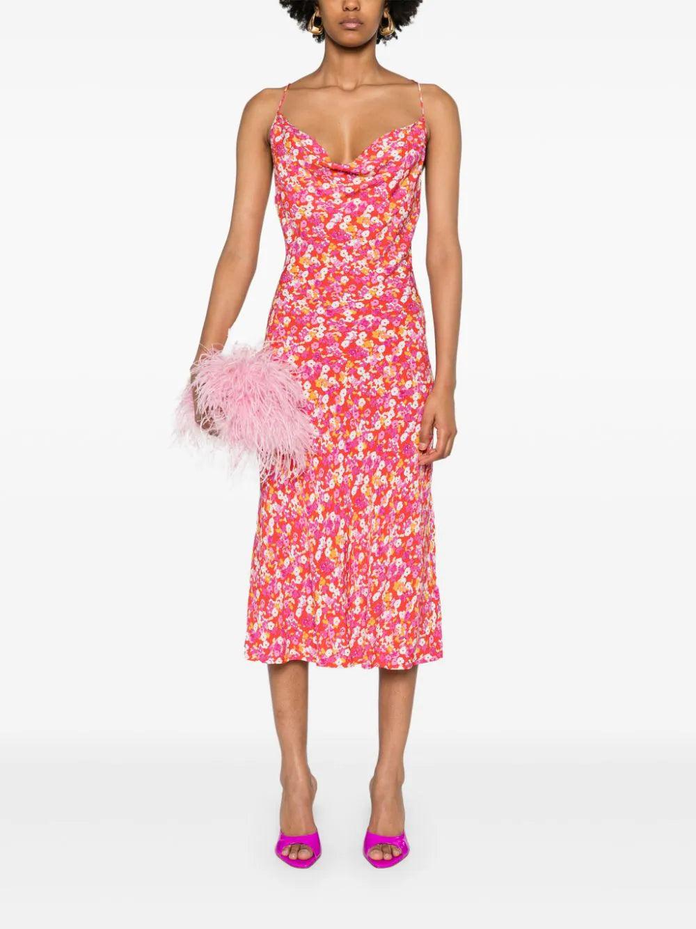 ROTATE Jacquard Midi Strap Dress