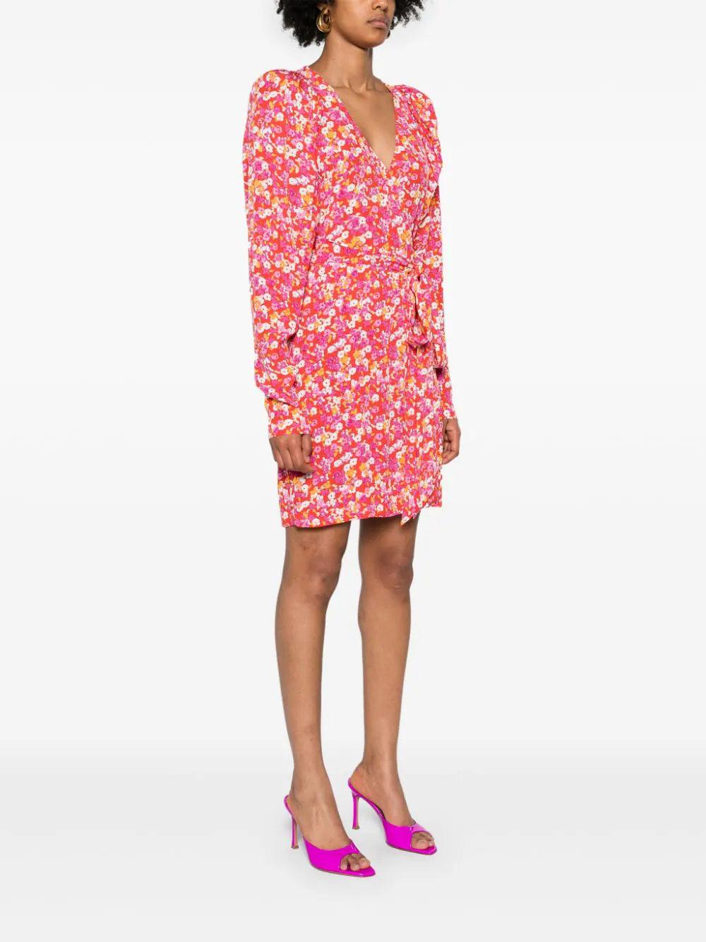 ROTATE Jacquard Mini Wrap Dress