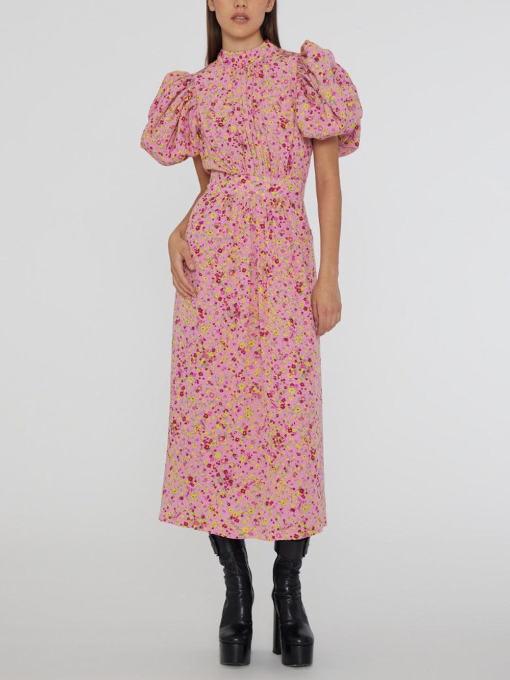 ROTATE Jacquard Puffy Dress