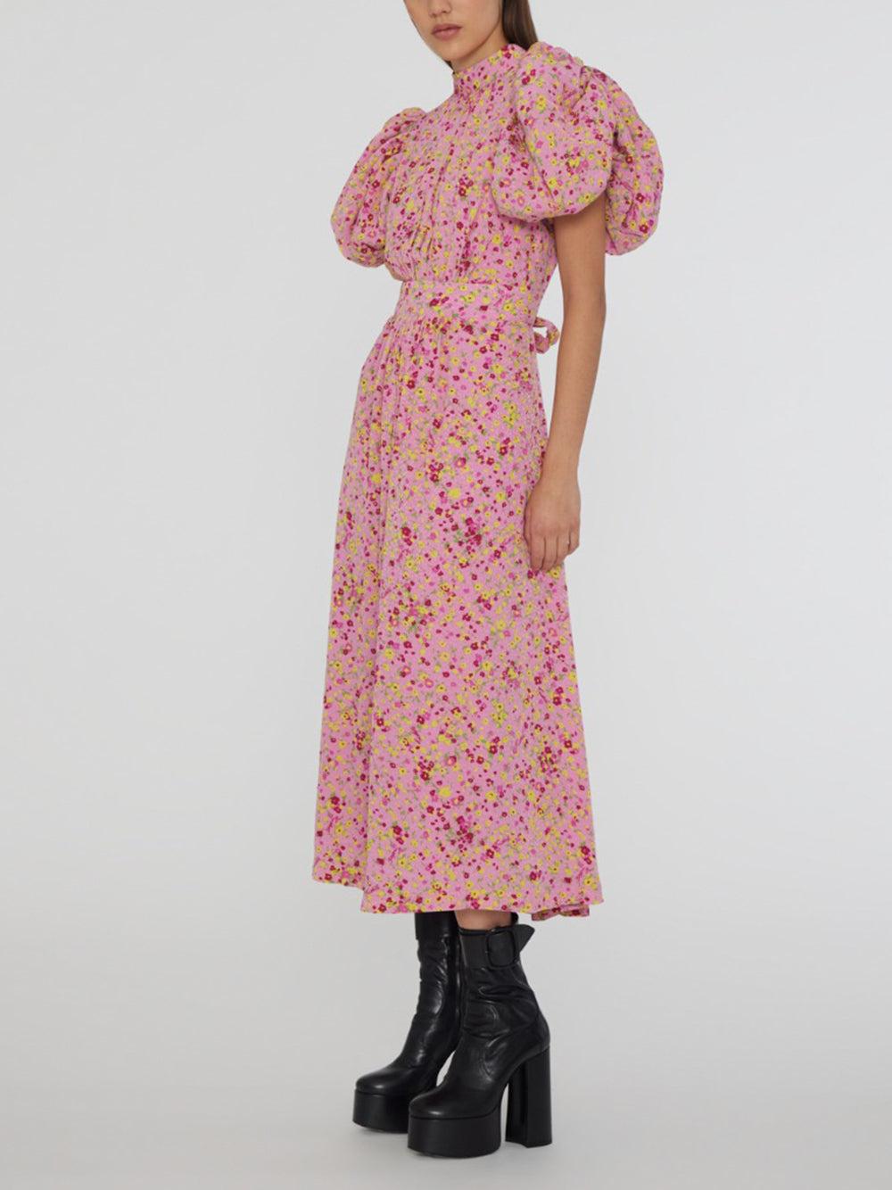 ROTATE Jacquard Puffy Dress