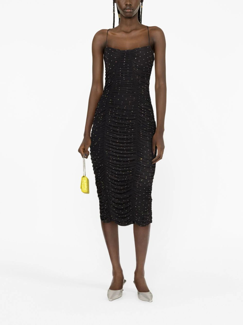 ROTATE Mesh Midi Dress