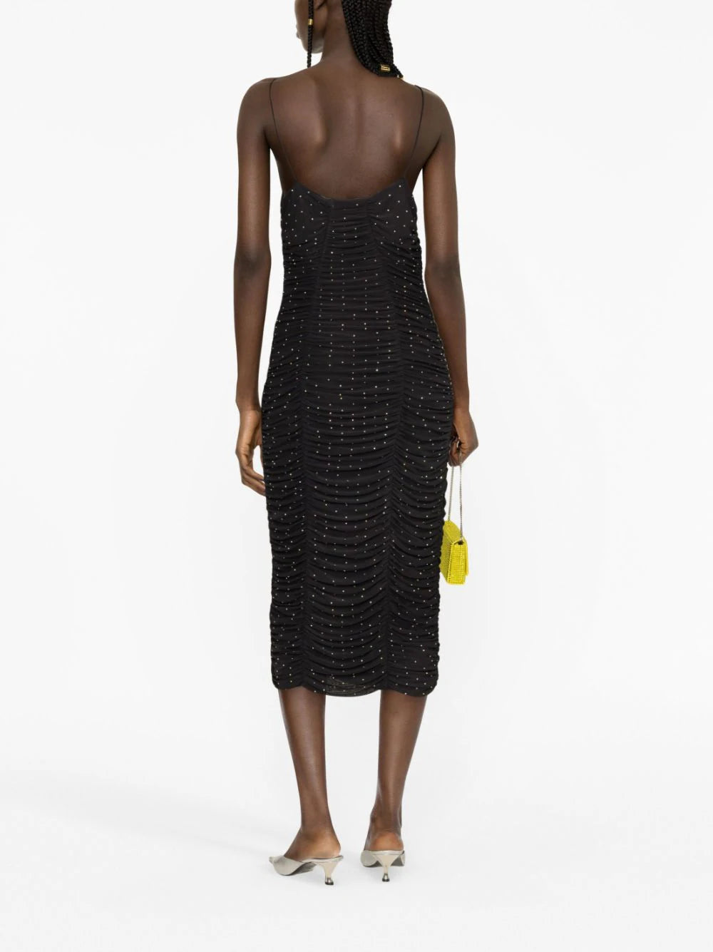 ROTATE Mesh Midi Dress