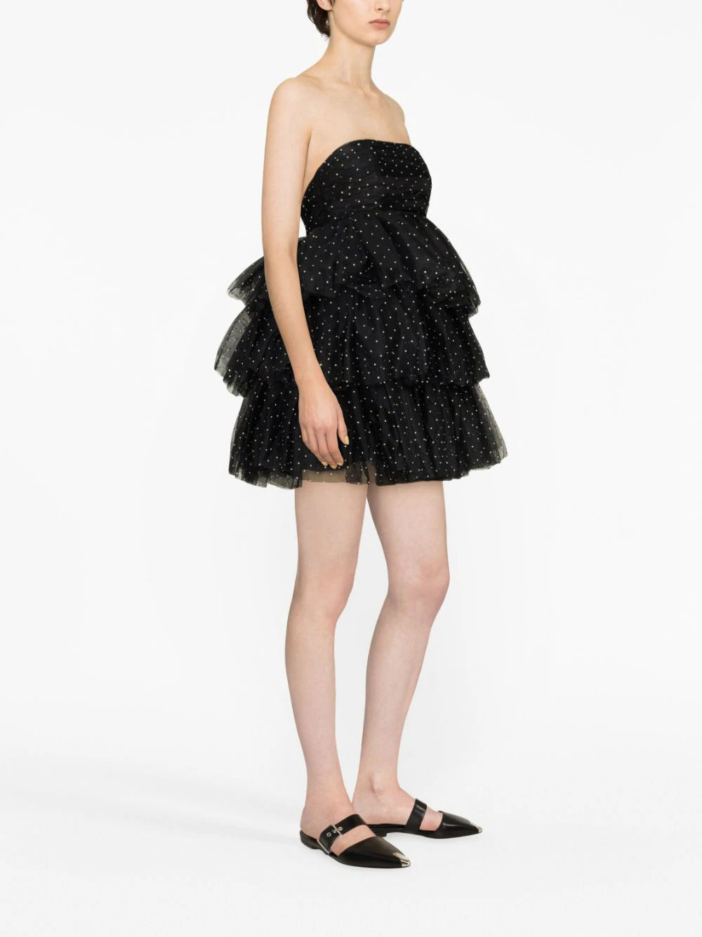 ROTATE Mesh Mini Ruffle Dress