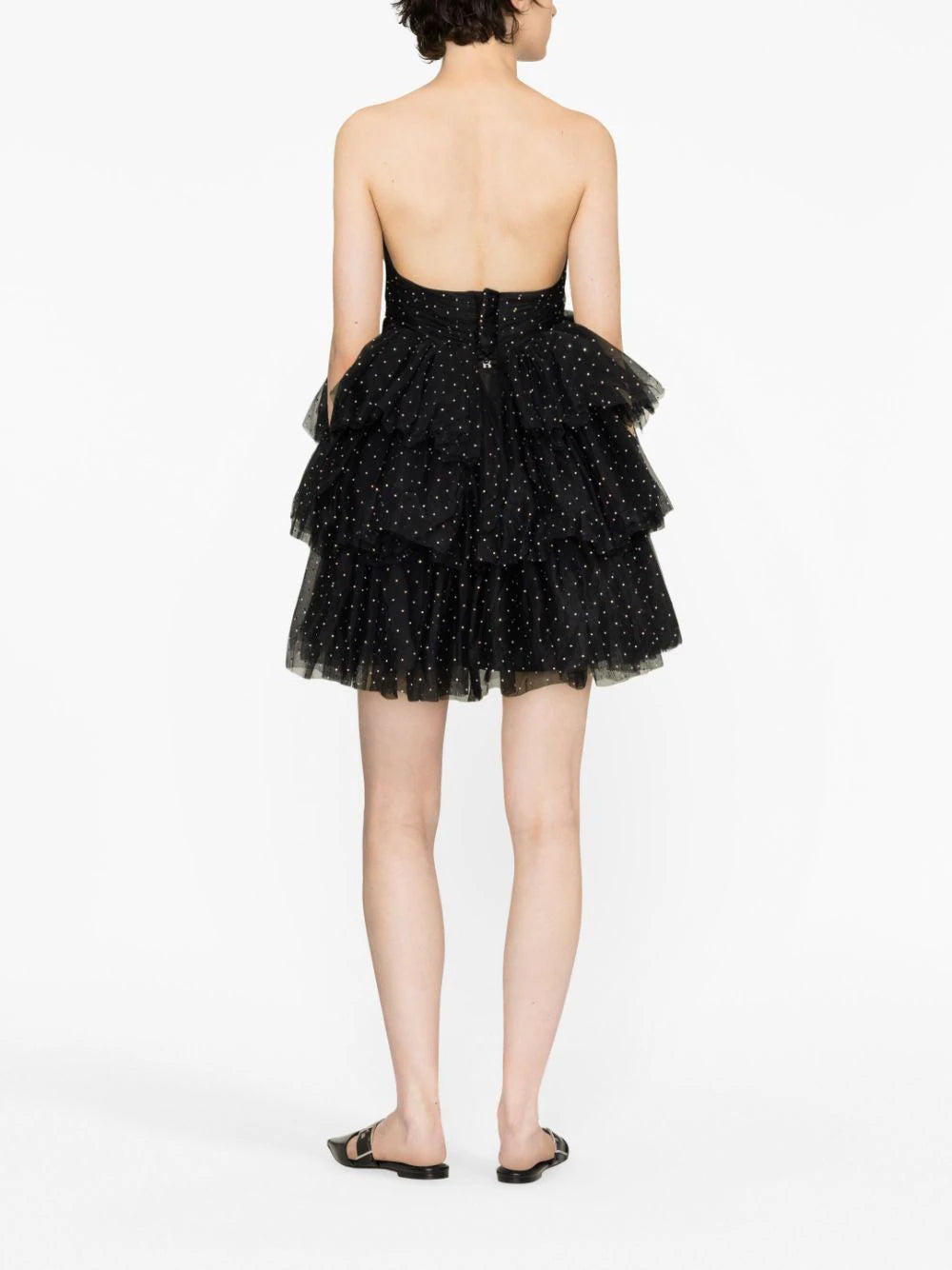 ROTATE Mesh Mini Ruffle Dress