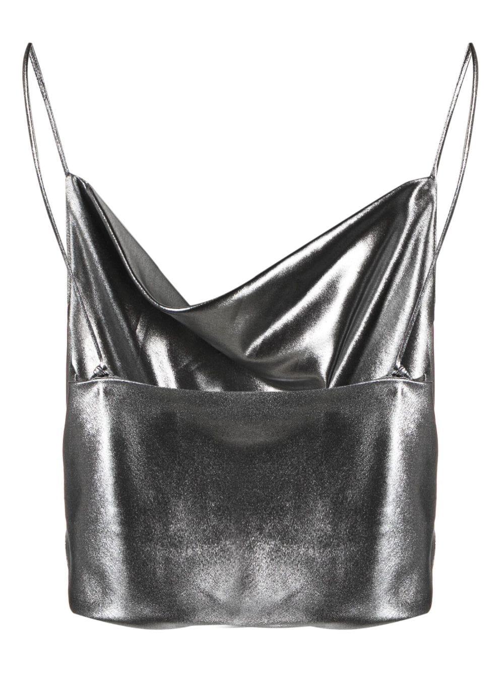 ROTATE Metallic Crop Top