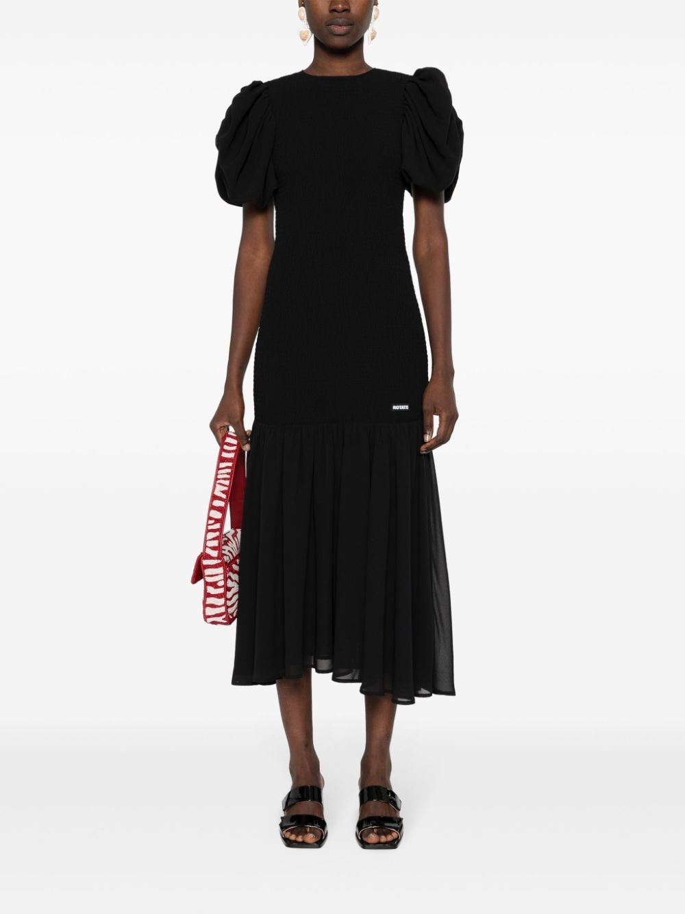 ROTATE Midi Chiffon Dress