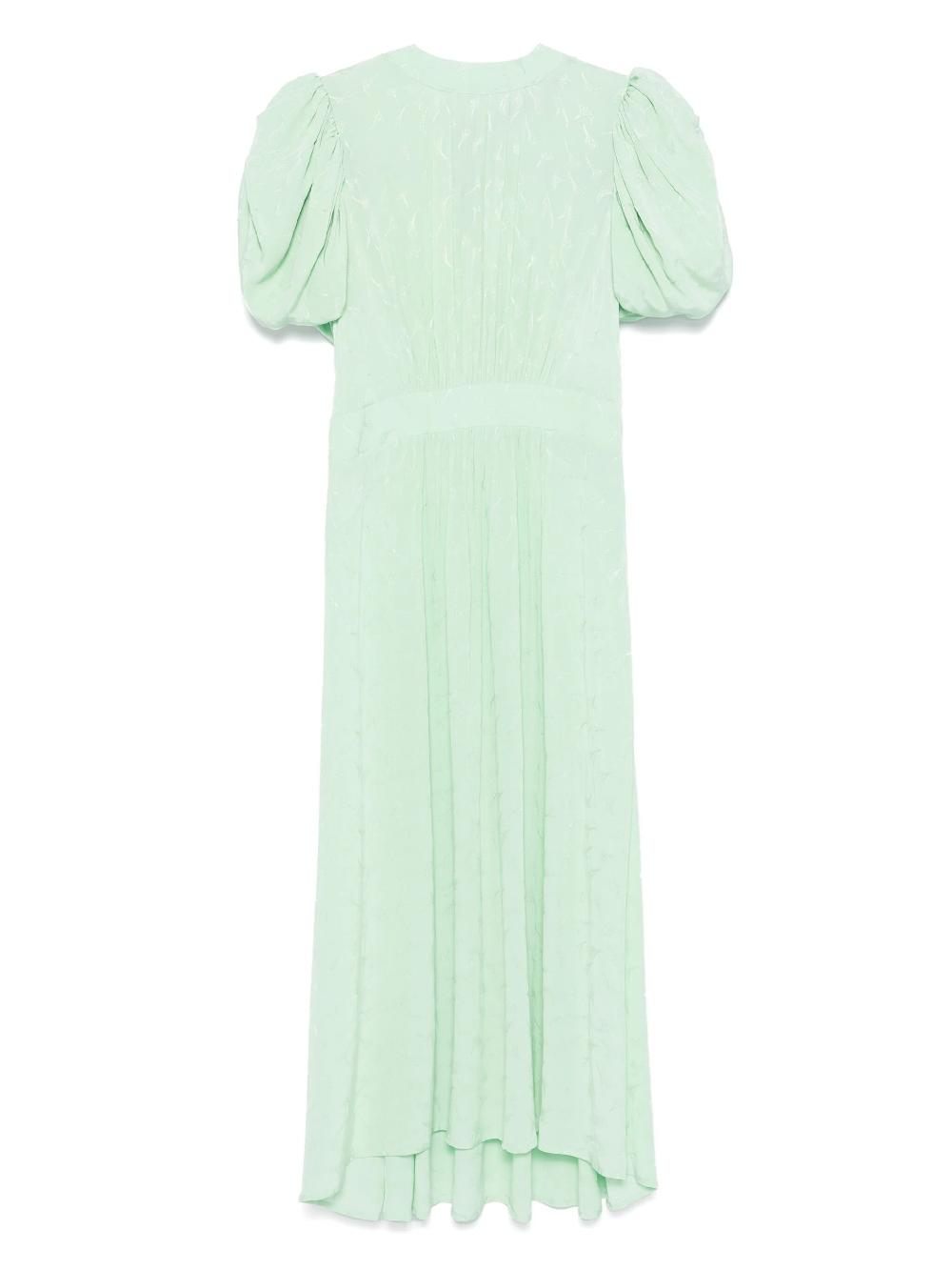 ROTATE Midi Dress With Puff Sleeves