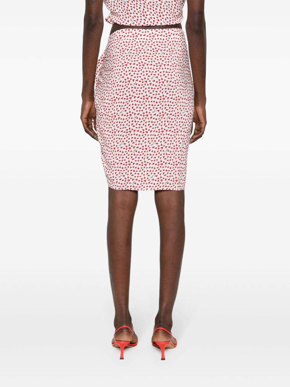 ROTATE Printed Mini Ruffle Skirt