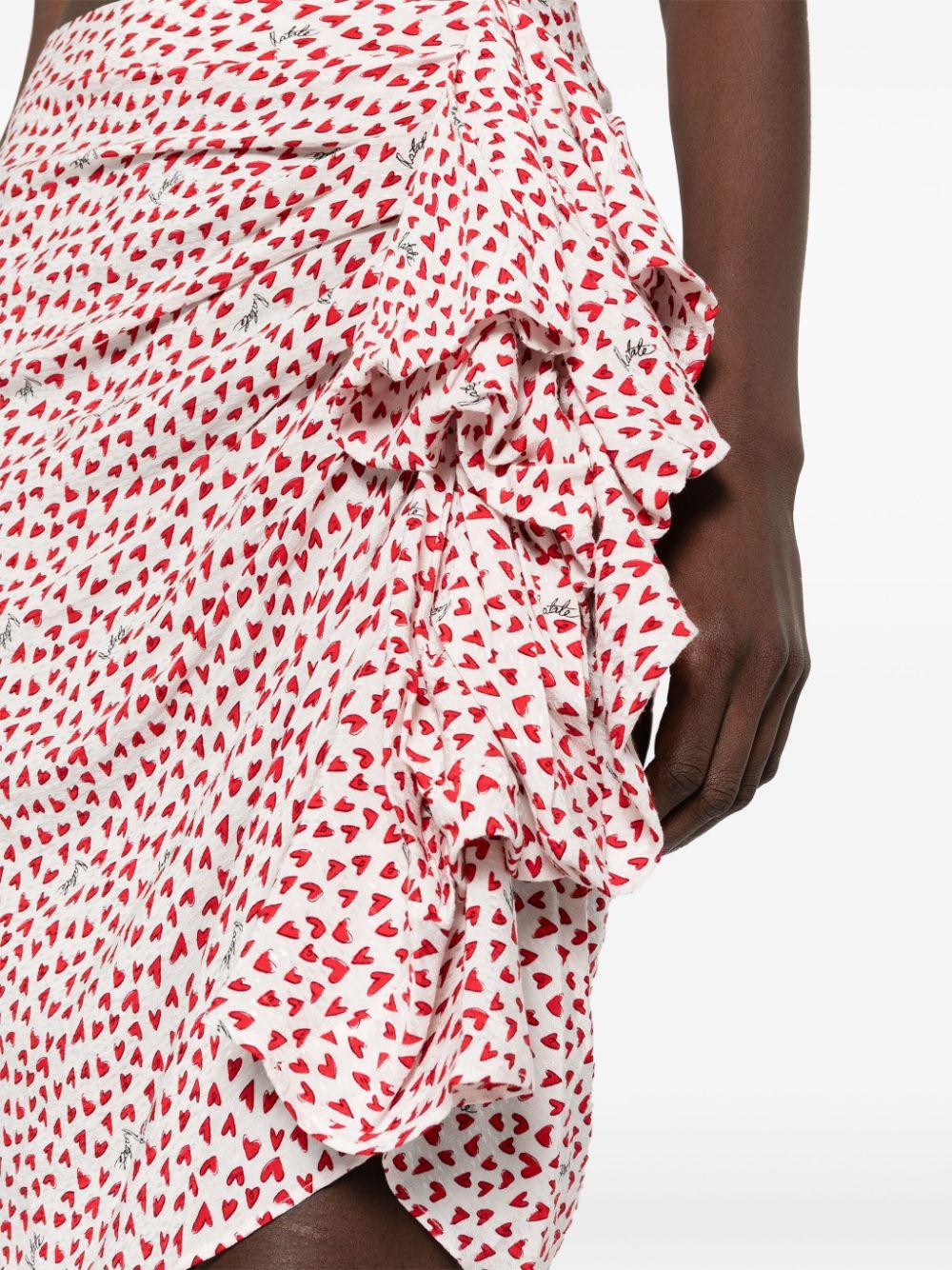ROTATE Printed Mini Ruffle Skirt