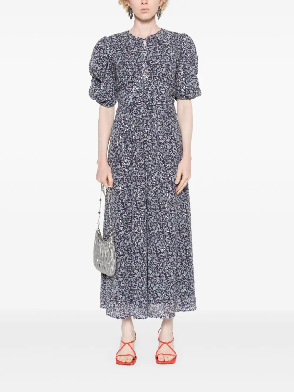 ROTATE Puff Sleeve Sequin Dress