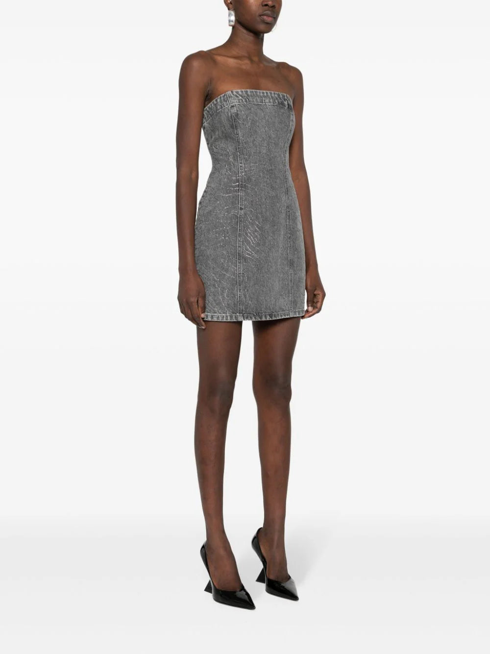 ROTATE Rhinestone Denim Dress