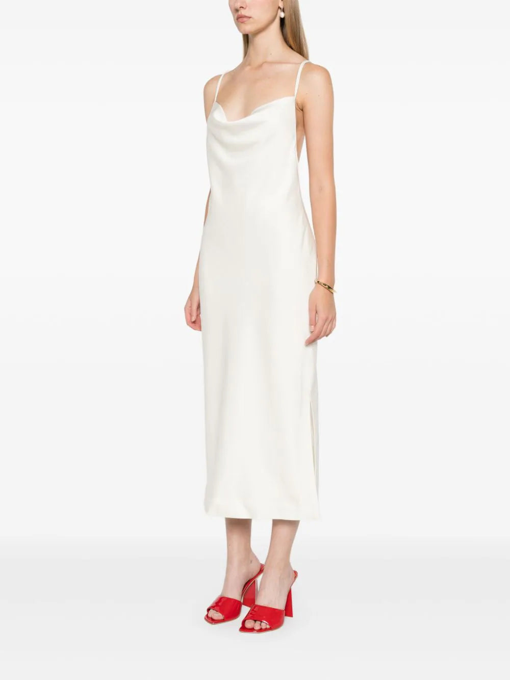 ROTATE Satin Midi Slip Dress
