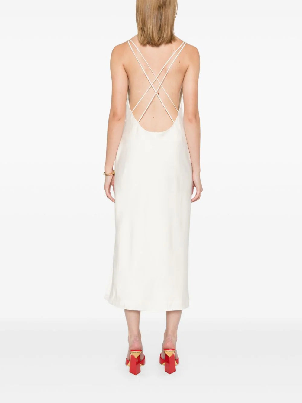 ROTATE Satin Midi Slip Dress
