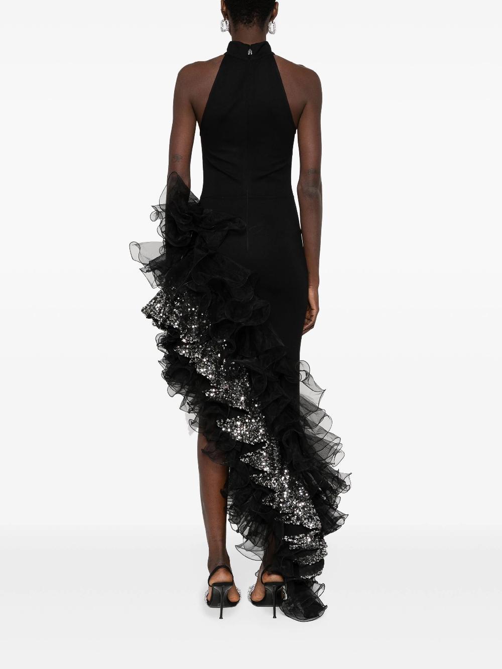 ROTATE Sequin-detail Ruffled Maxi Dress