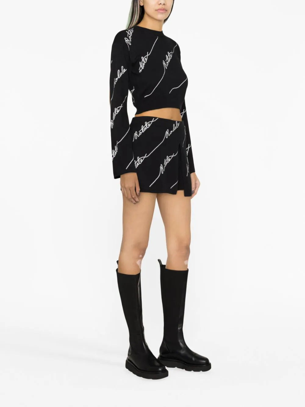 ROTATE Sequin Logo Mini Skirt