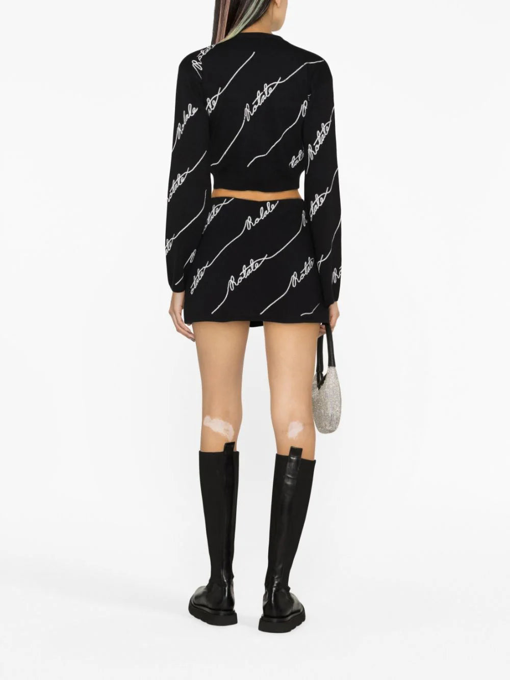 ROTATE Sequin Logo Mini Skirt