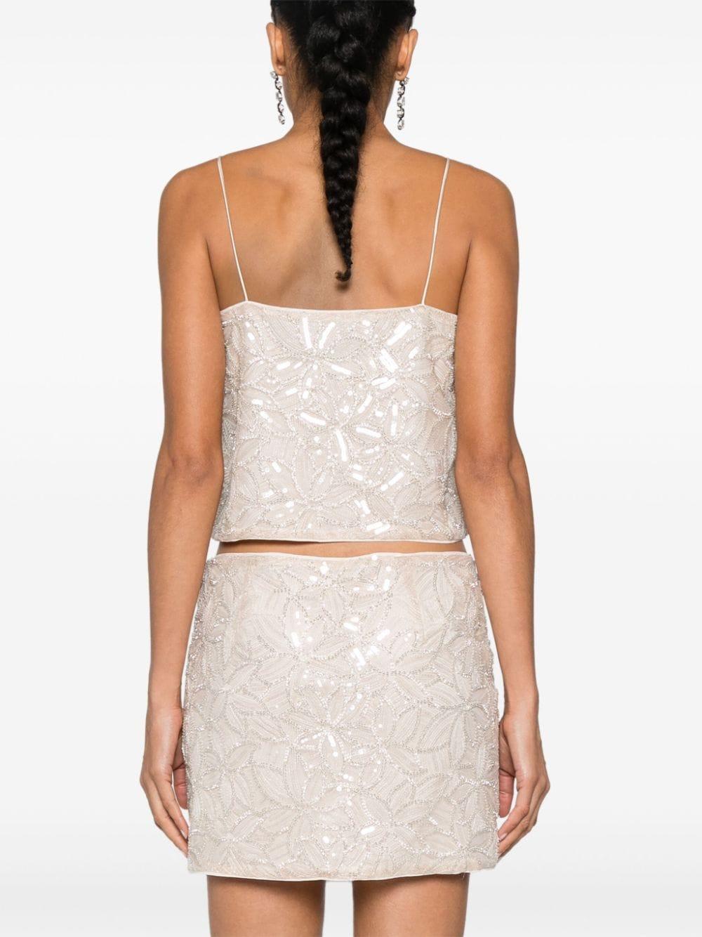 ROTATE Sequin Mini Top Creme