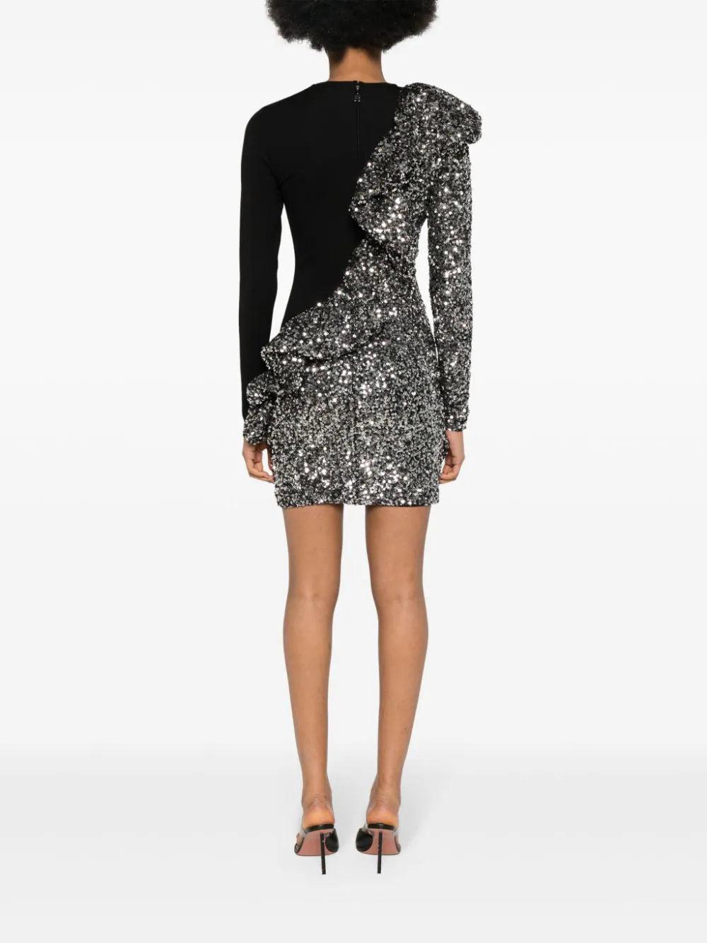 ROTATE Sequin Ruffle Ls Dress