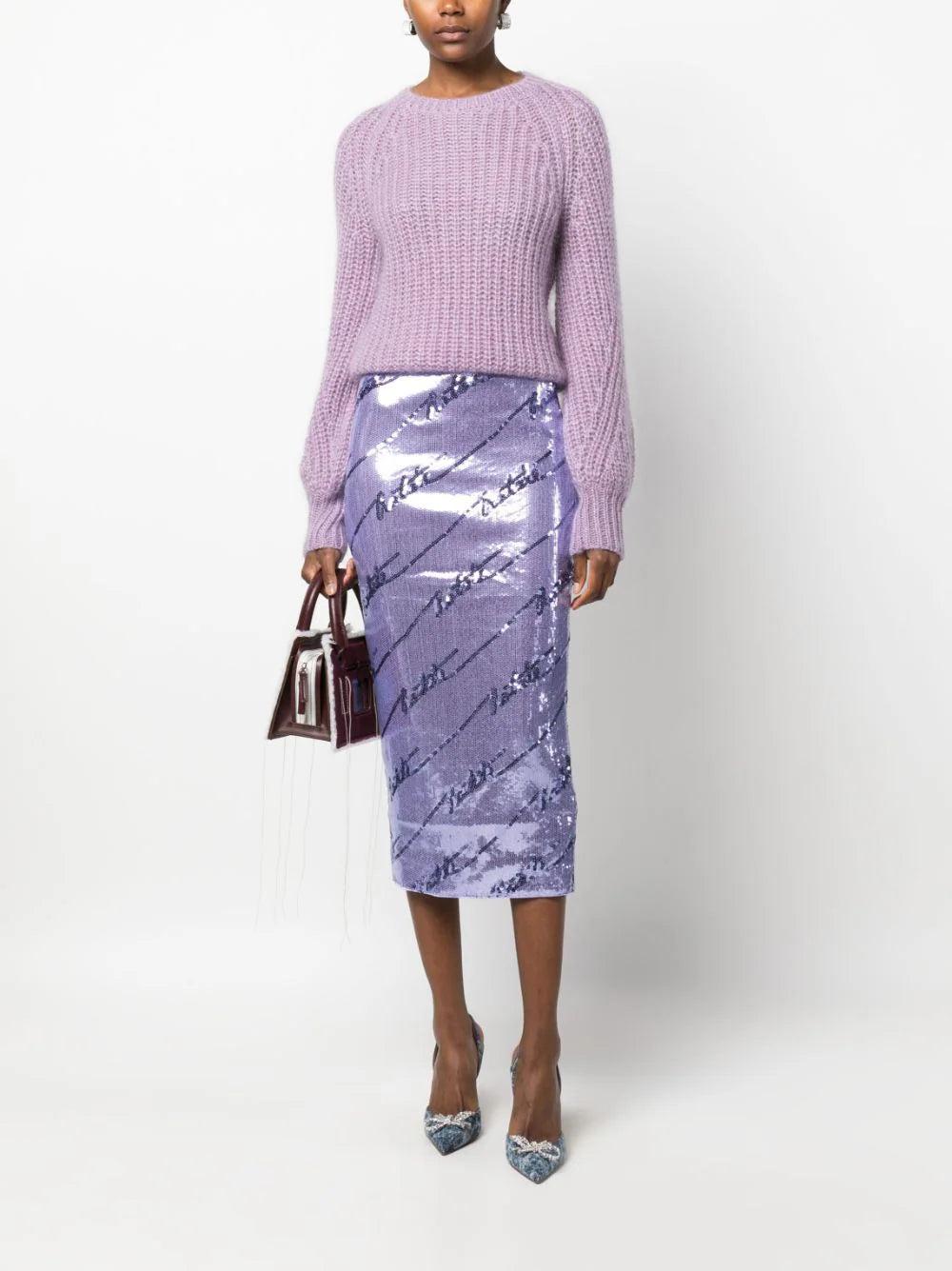 ROTATE Sequinned Midi Skirt