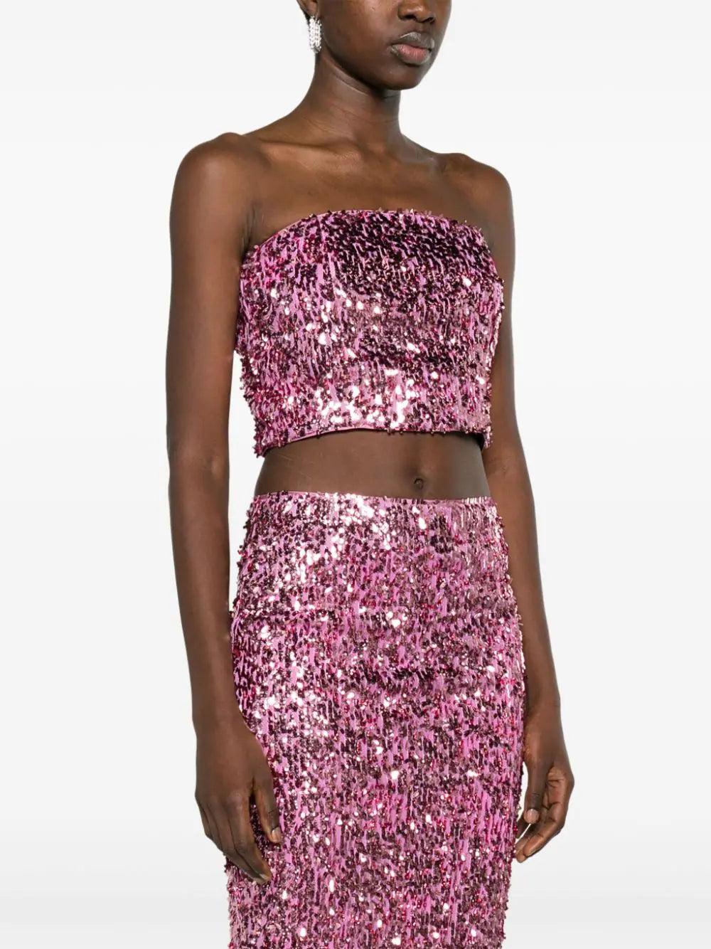 ROTATE Sequins Crop Top