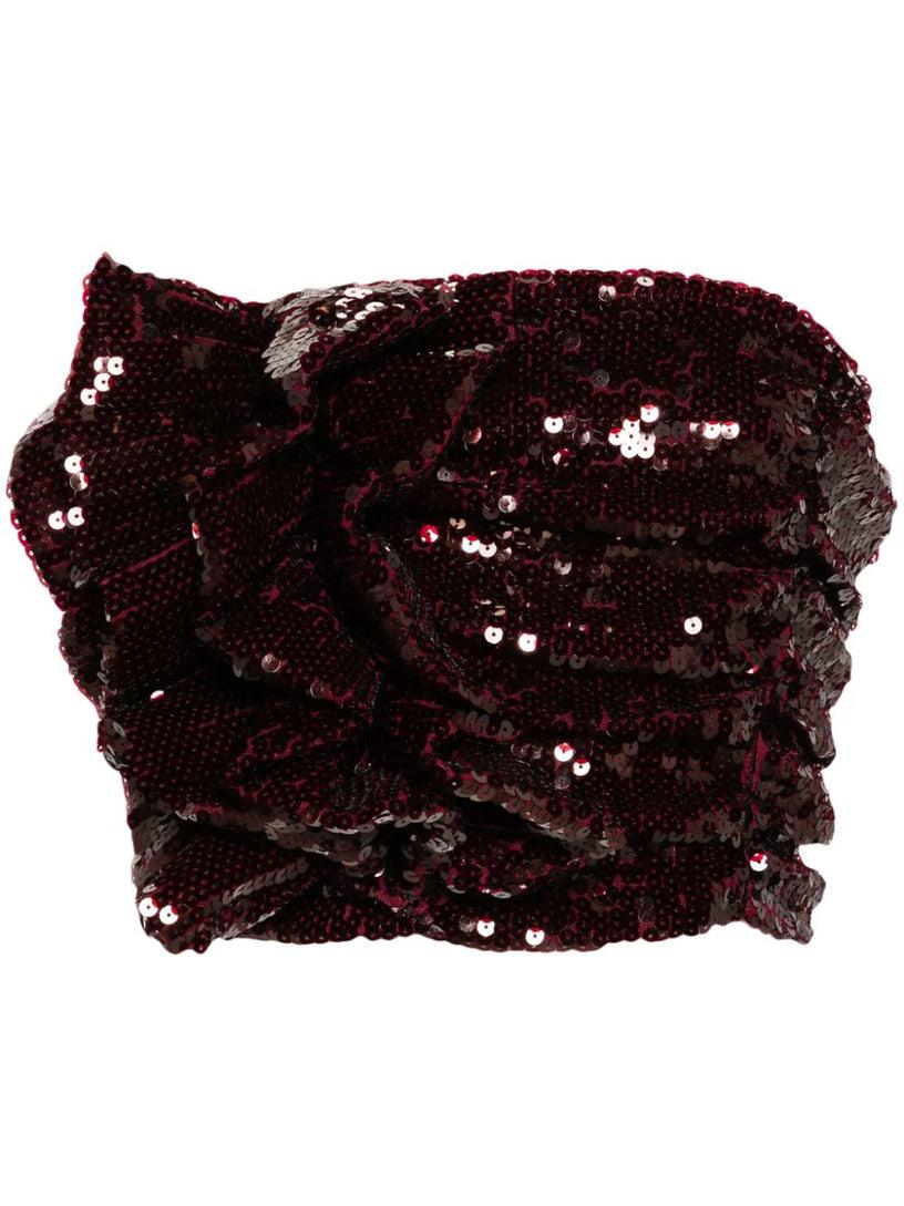 ROTATE Sequins ruched crop top
