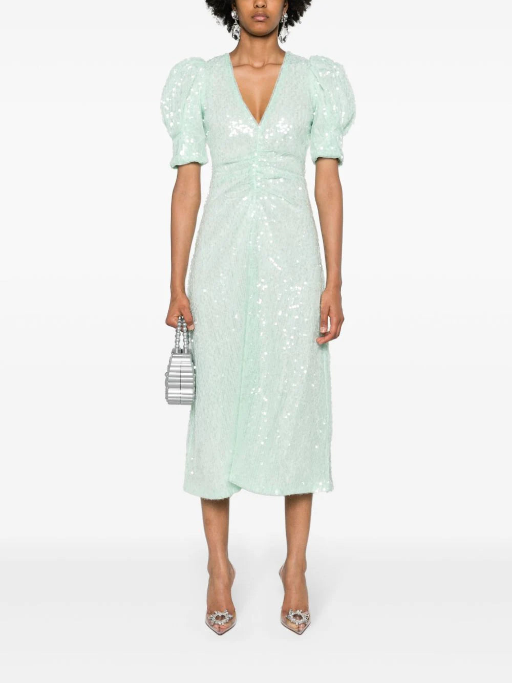 ROTATE Sequins V-neck Dress