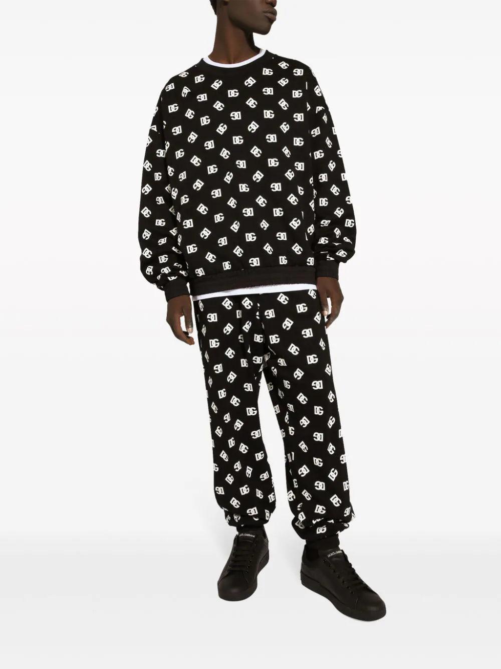 Dolce & Gabbana Round-neck Sweatshirt With Dg Monogram Print