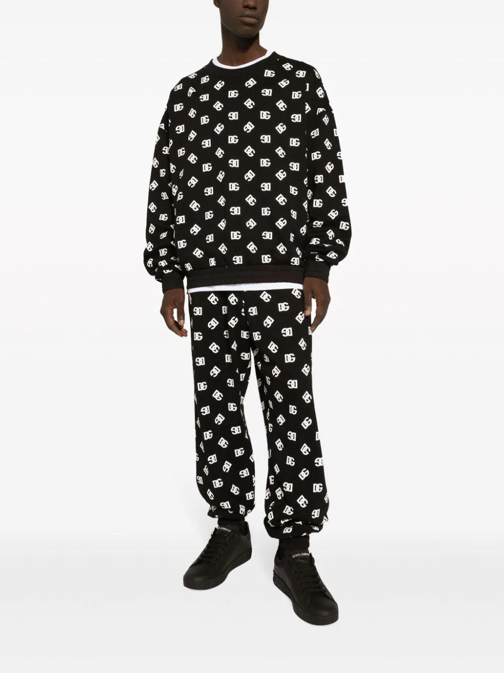 Dolce & Gabbana Round-neck Sweatshirt With Dg Monogram Print