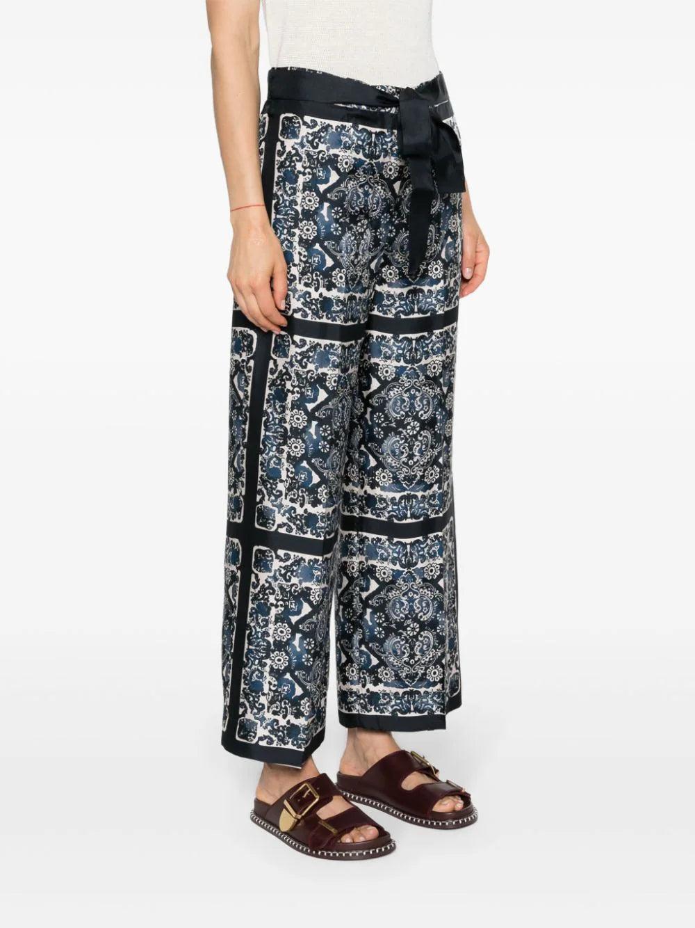 S Max Mara Patty Silk Twill Trousers