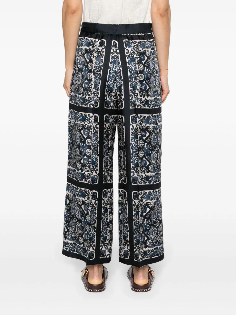 S Max Mara Patty Silk Twill Trousers