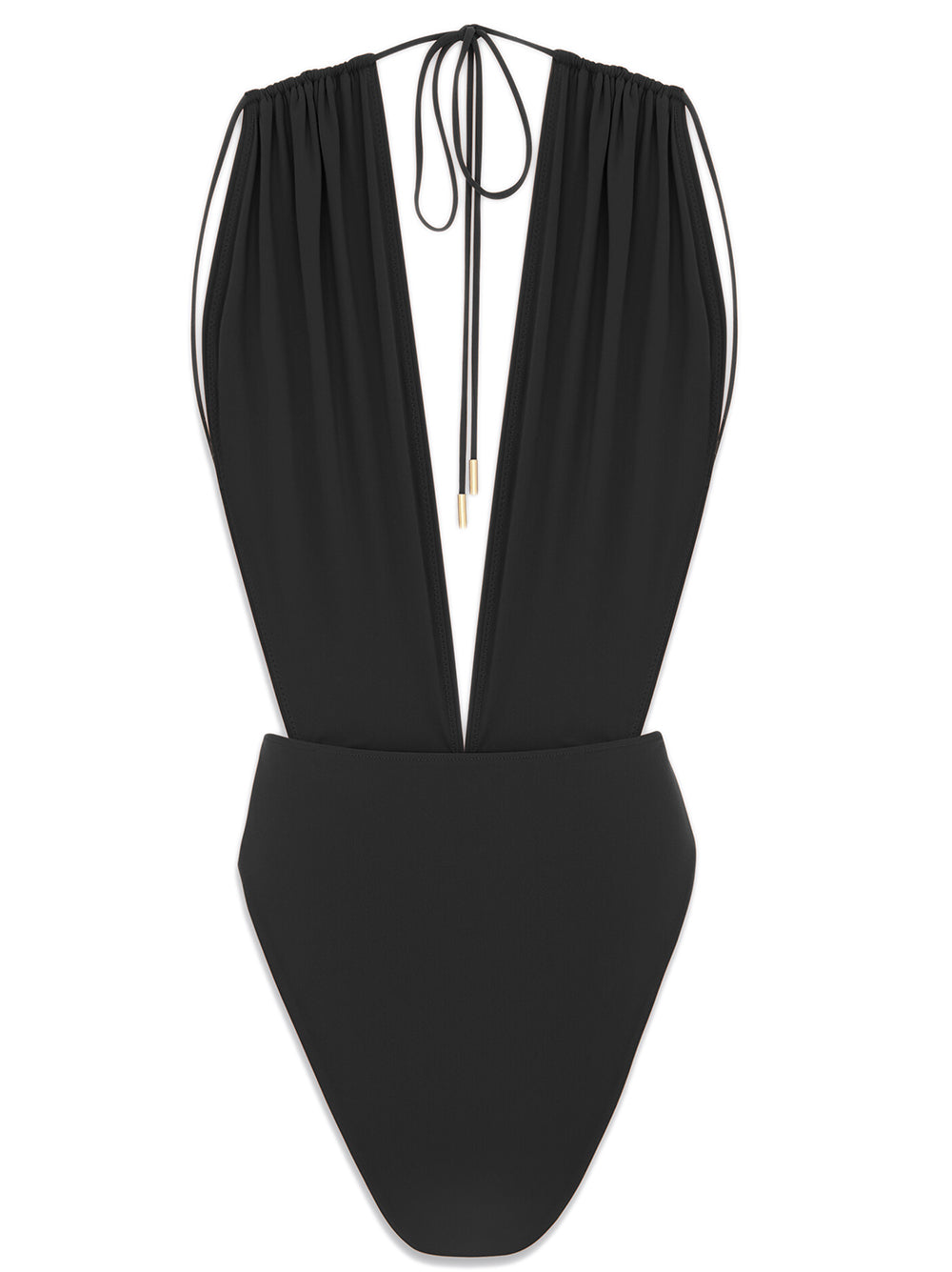 Saint Laurent Backless V-halter Swimsuit