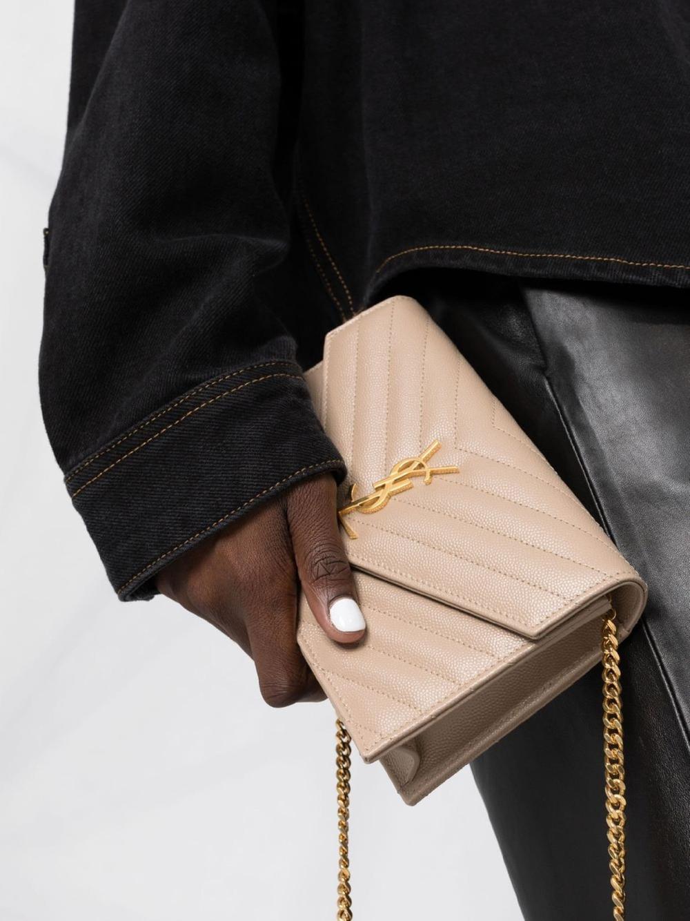 Saint Laurent Cassandre Envelope Chain Wallet
