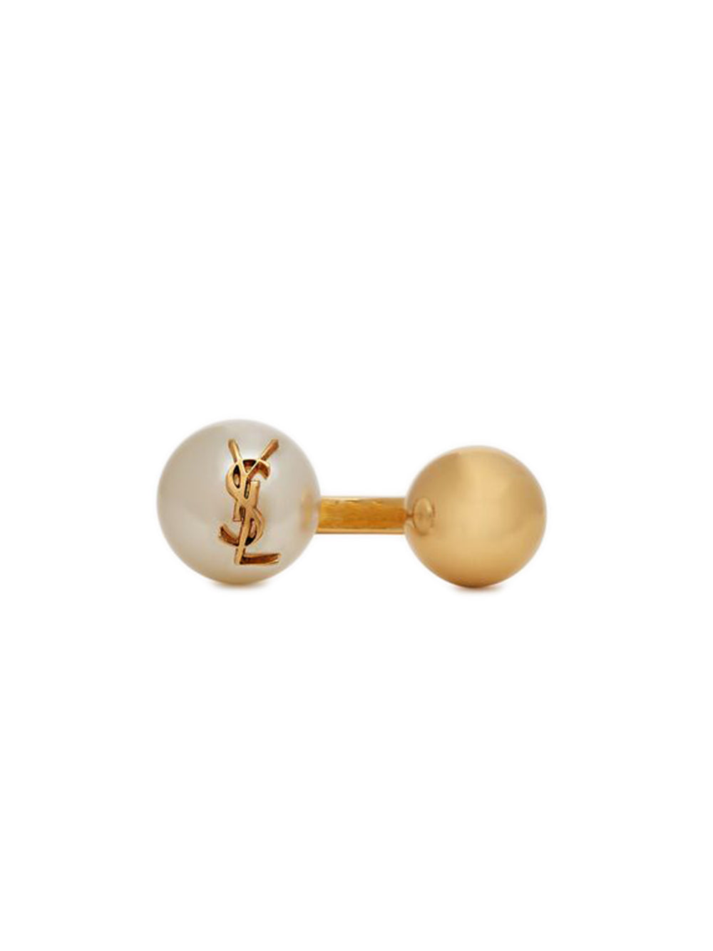 Saint Laurent Cassandre Pearl And Ball Ring