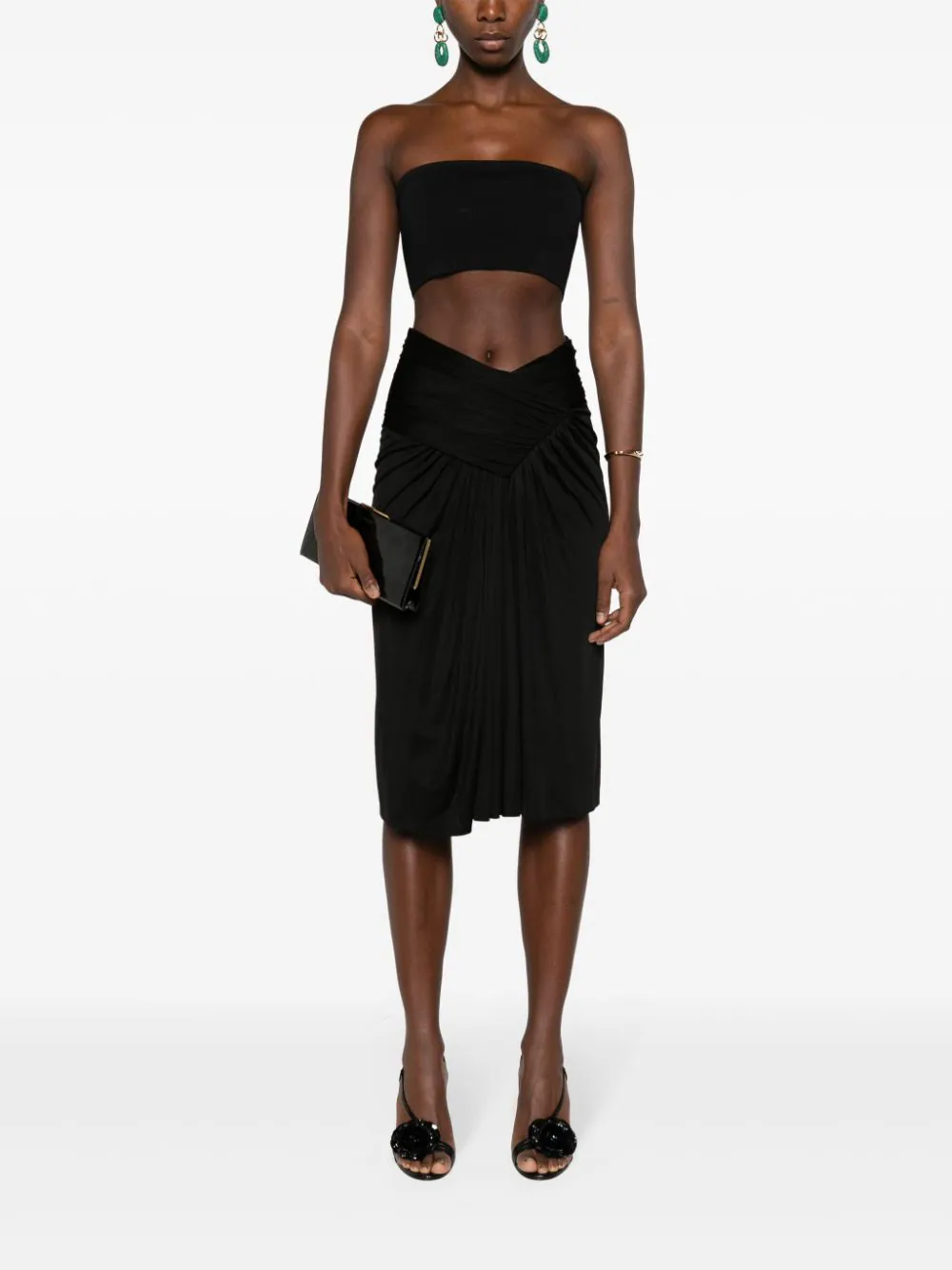 Saint Laurent Draped Pencil Skirt
