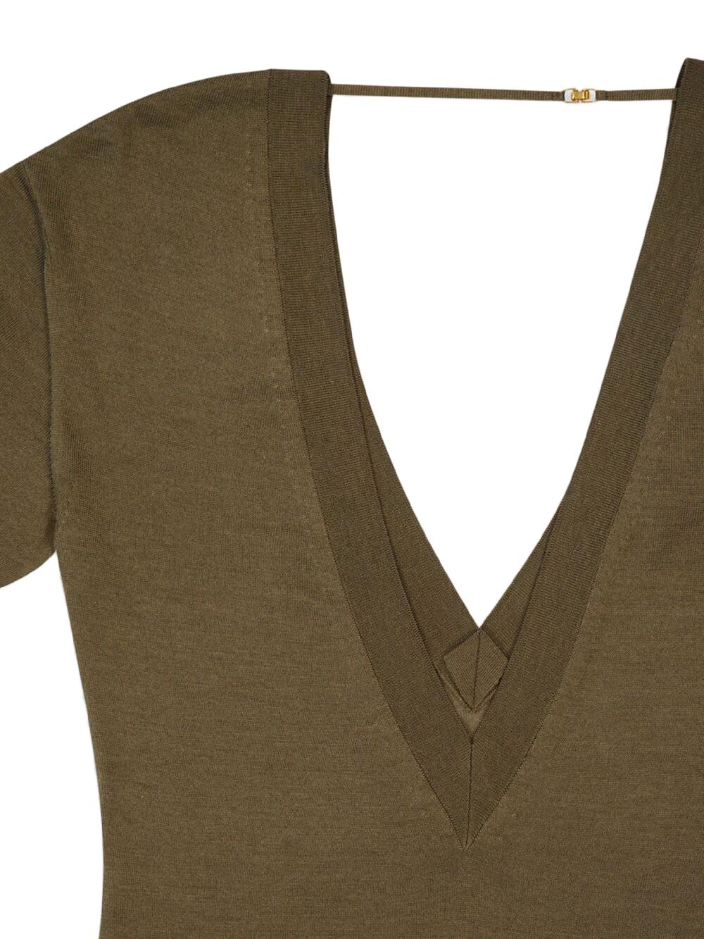 Saint Laurent Knitted Bodysuit With V-neck