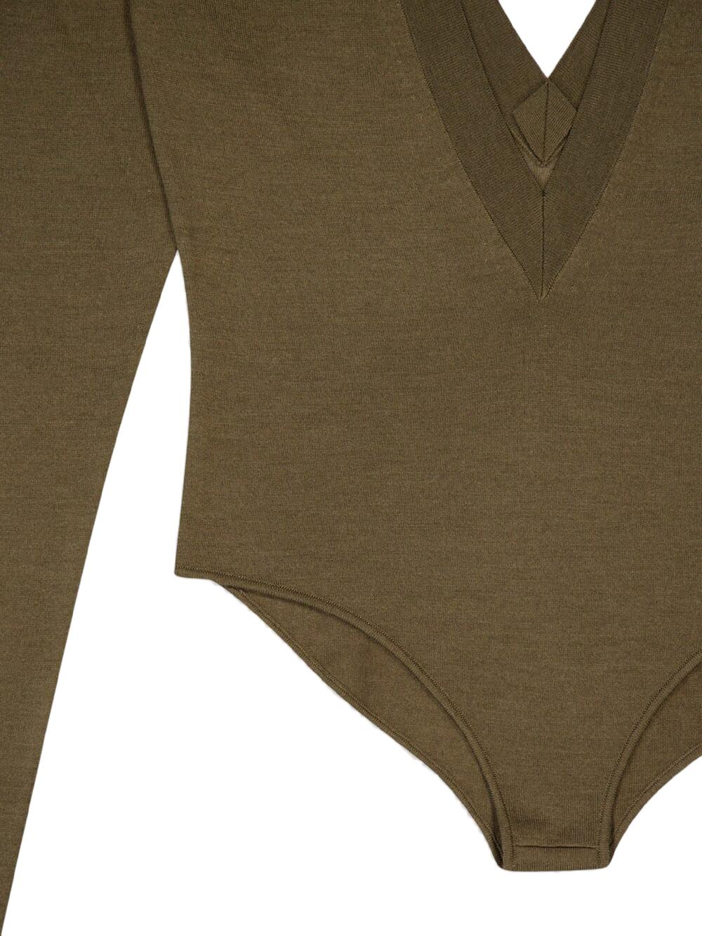 Saint Laurent Knitted Bodysuit With V-neck