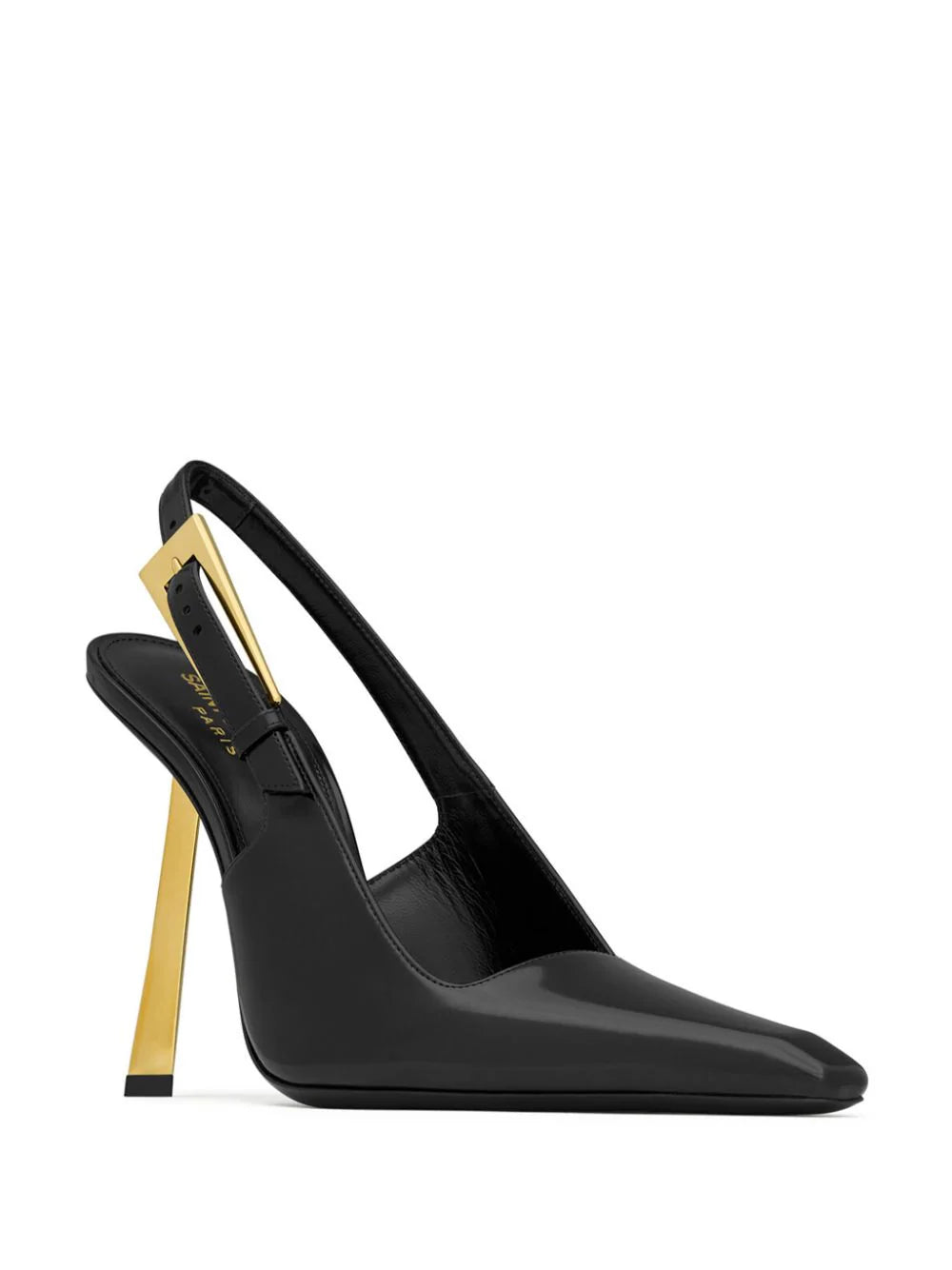 Saint Laurent Lee Open-back Pumps In Shiny Leather