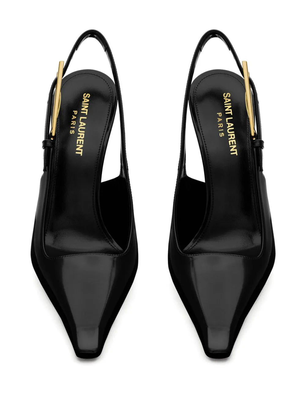 Saint Laurent Lee Open-back Pumps In Shiny Leather