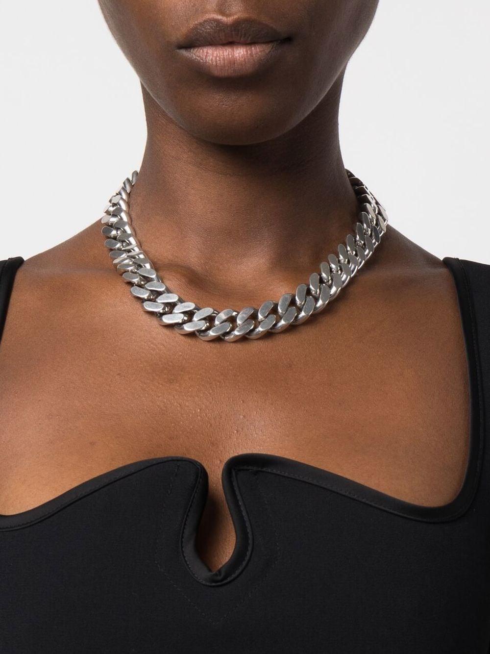Saint Laurent Metal Curb Chain Necklace
