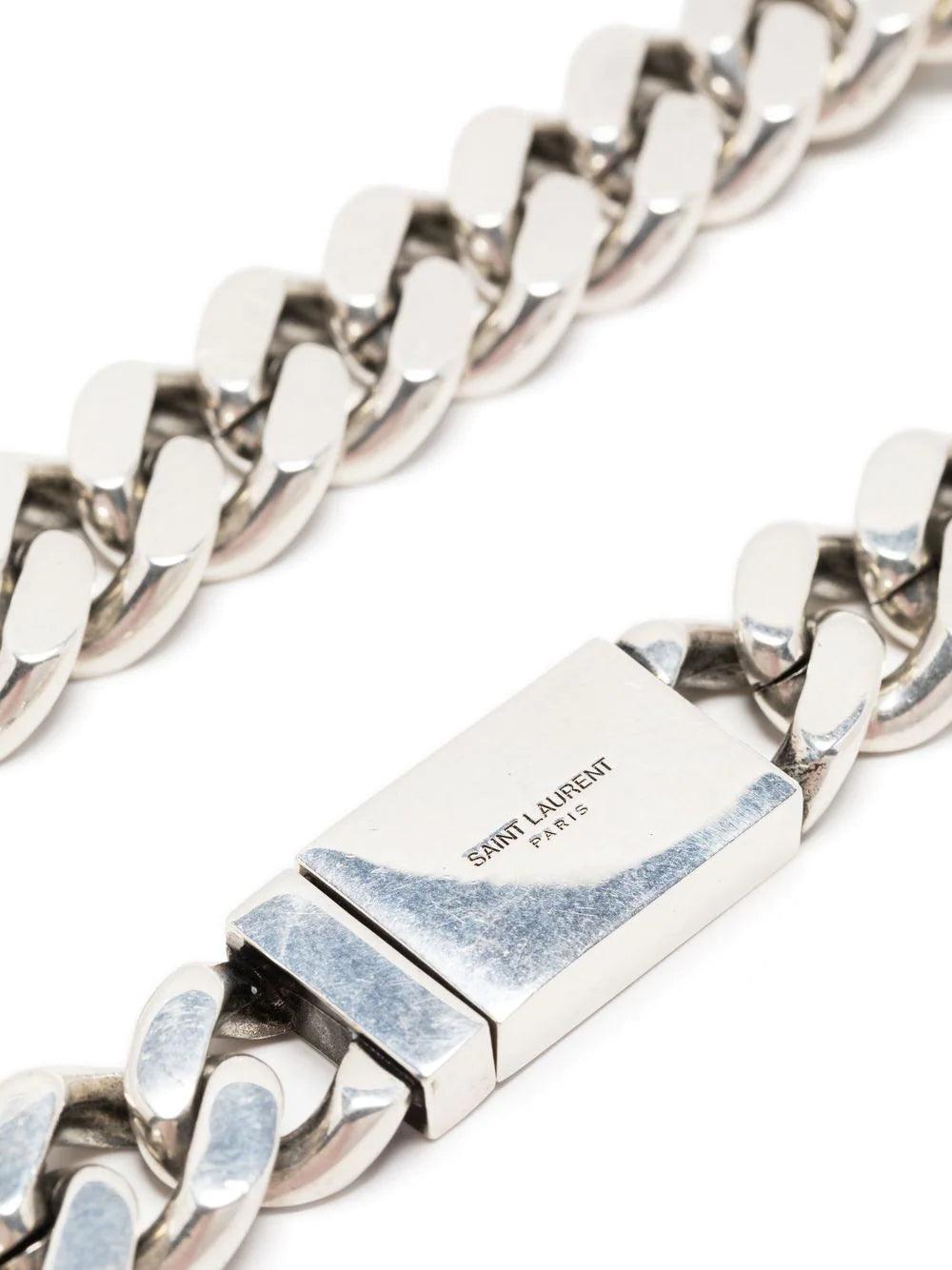 Saint Laurent Metal Curb Chain Necklace