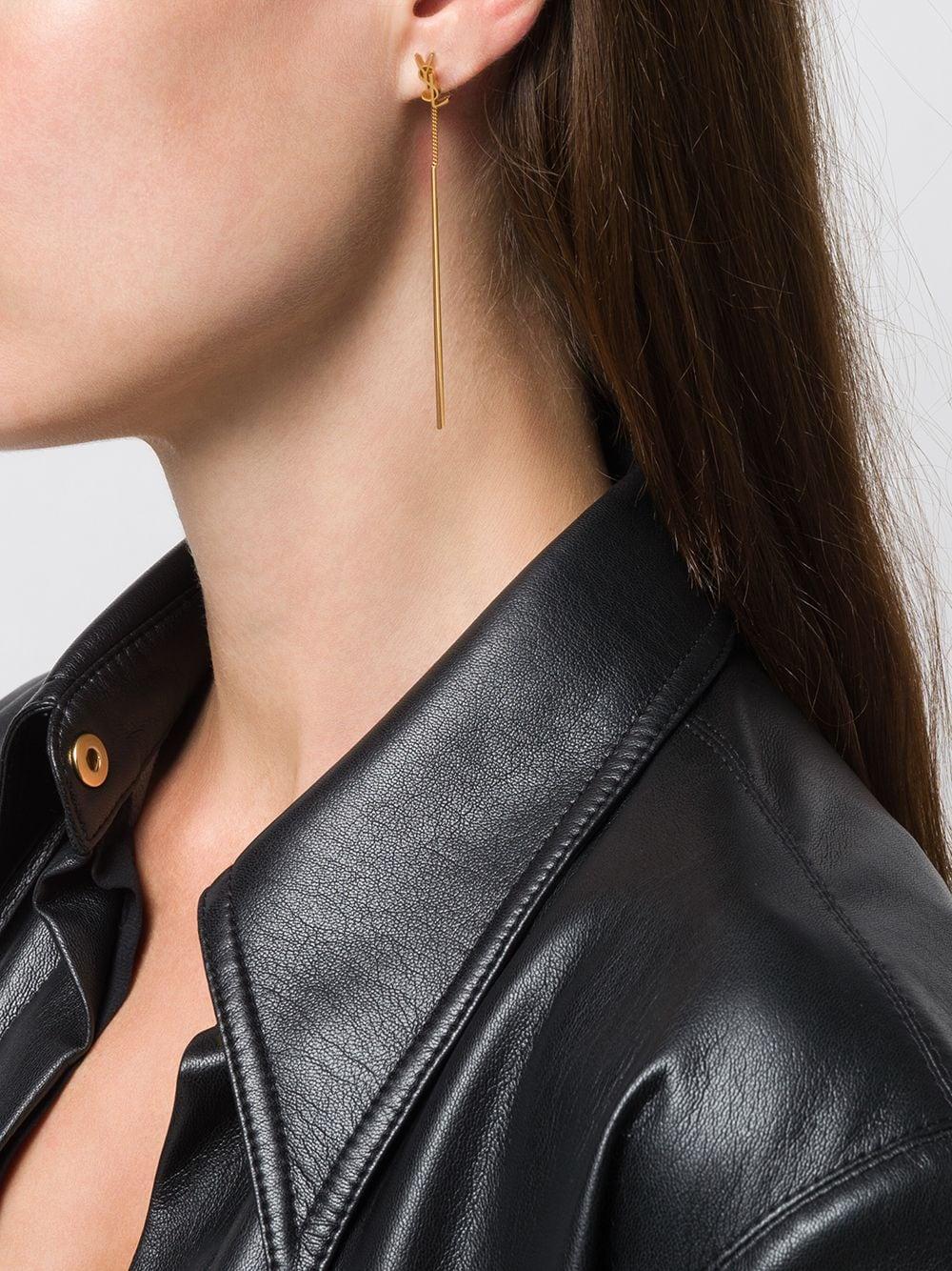Saint Laurent Opyum Ysl Short Threader Earrings