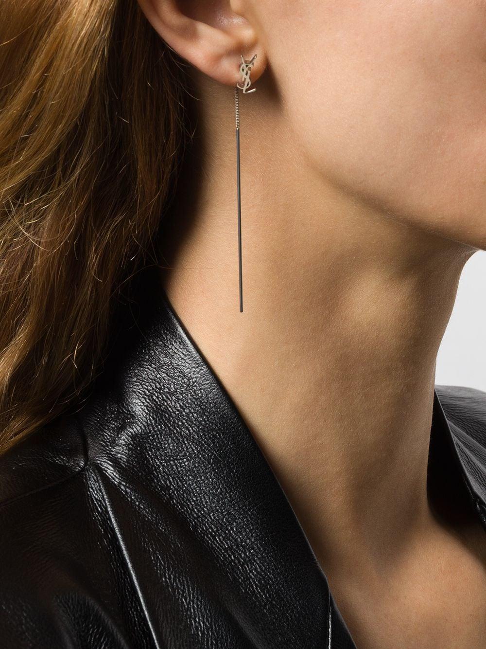 Saint Laurent Opyum Ysl Short Threader Earrings